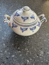 Blue and white small lidded - and,