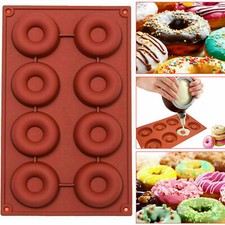 SILICONE DONUT DOUGHNUT MUFFIN SOAP MOULD ICE TRAY BAKING MOLD CAKE PAN MAKER UK