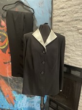 NWT Le Suit Black Pinstripe