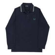 Age 14 Fred Perry Long Sleeve Polo Shirt - XL Navy Cotton