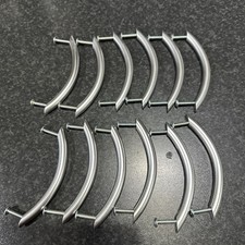 12 Curved Brushed Steel Kitchen Cupboard Cabinet Bar Door Handles 