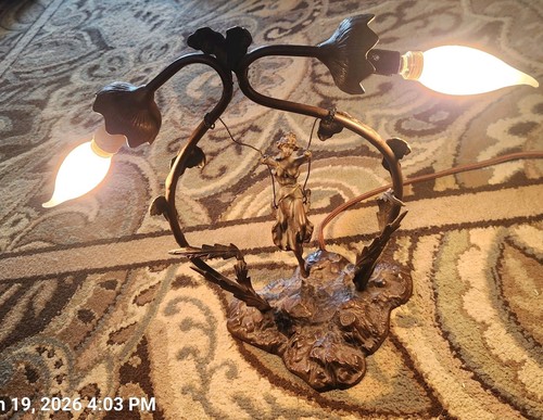 Vtg bronze lady - bronze, double