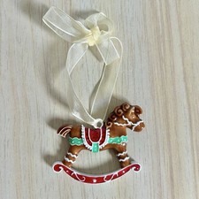 Monsoon Gingerbread Rocking Horse Enamel Christmas Ornament Tree Decoration