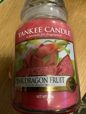 Rare Retired Yankee Candle Pink Dragon Fruit Large 22 oz Jar Tropical Collection