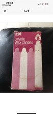 Extreme Rare Vintage K&M (established 1791) White Wax Candles Box of 7- 1960’s