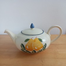 Poole Pottery Studio Design Teapot Dorset Fruit Pears Hand Painted 
