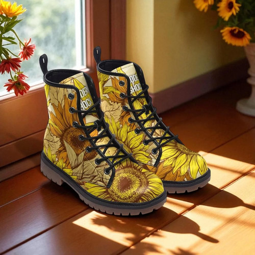 Vegan leather sunflower boots - vegan,