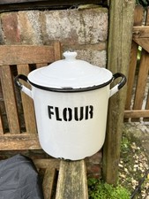 Vintage Enamel Flour Tub