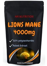 Lions Mane Mushroom Extract Potent 4,000mg 50%mg Polysaccharides Strong Vegan