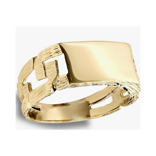 9ct gold curb link rectangular - gold,