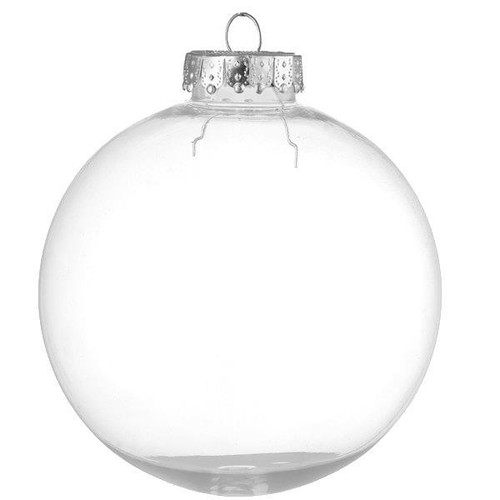 100mm clear baubles fillable - clear,