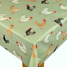 Playful Chickens Green PVC