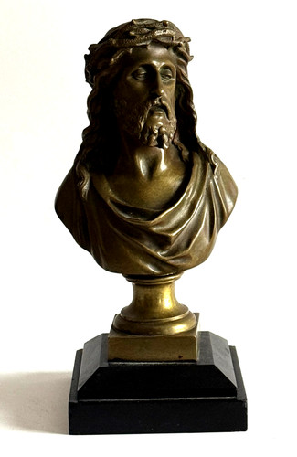 Antique bronze bust jesus - bust, of