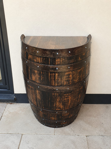 Oak whiskey barrel side half - whiskey,