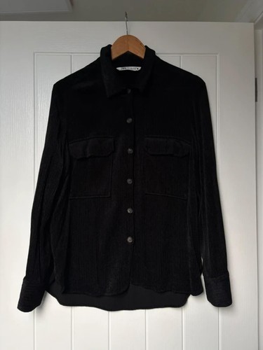 Zara black cord pocket - black,