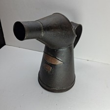 Vintage Metal Pourer Oil Can  One Quart Brass Tags
