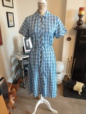 Vintage blue checked button