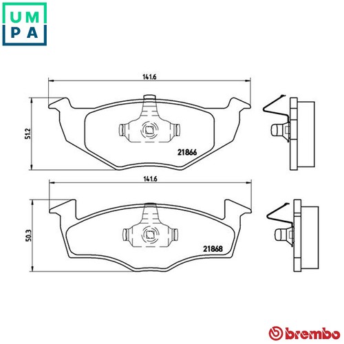 Brake pad set disc - brake, p