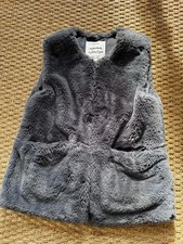 Zara Kids Gilet Coat Soft Fake Fur Grey Size 8-9