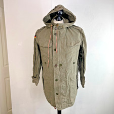 Vintage German Army Olive Green Parka Winter Coat No Liner size S (GrNr.3)