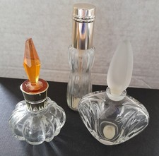 3 x small  empty glass perfume