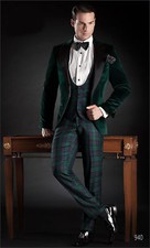 Men Green Velvet Coat Jacket