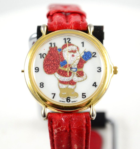 Santa glitter gold tone - santa,