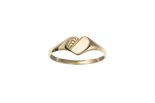 Solid 9ct yellow gold half - solid,