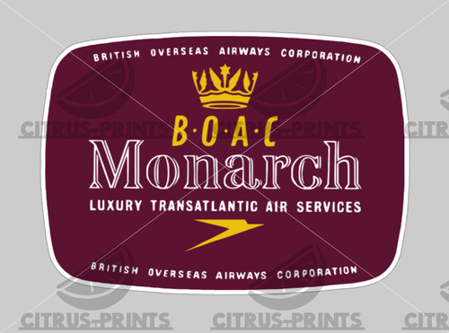 Boac monarch vintage logo - boac,