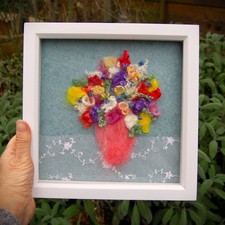 Needle Felted Wool vase of
