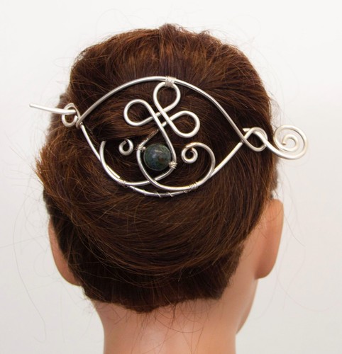 Silver hair slide bun - hair,