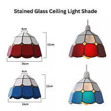 Tiffany Style Ceiling Pendant Lampshade Retro Stained Glass Light Shade Easy Fit
