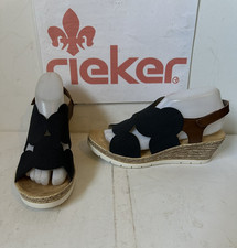 Rieker Wedges Navy Leather