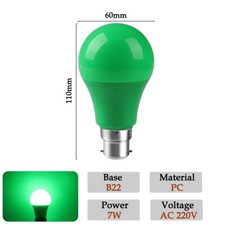 Multi Color B22 Bayonet LED Lamp Bulbs Energy Saving A60 7 Watt Bulb for Wedding