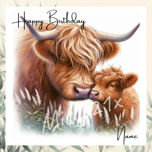 Personalised highland cow - personalised,