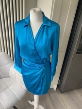ZARA BLUE TEAL SATIN WRAP