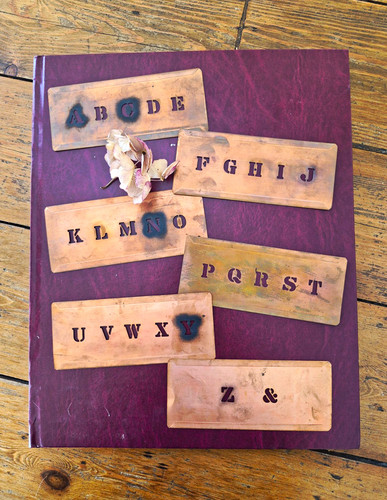 Vintage copper alphabet - vintage,