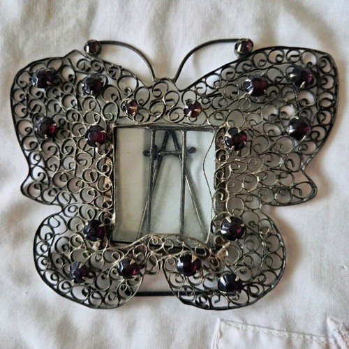 Silver metal butterfly - metal, photo