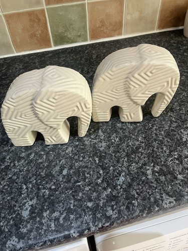 Pair ceramic elephant - of,