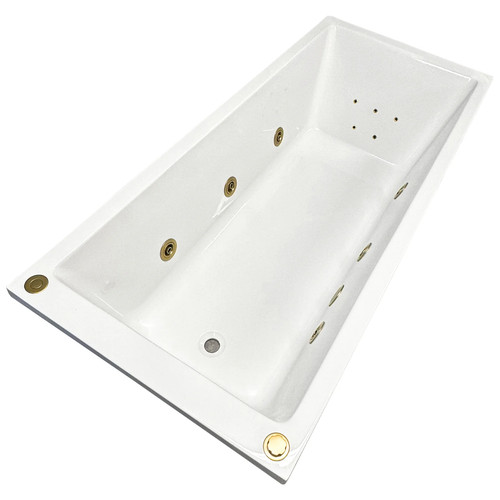 Brushed brass whirlpool bath - brass,
