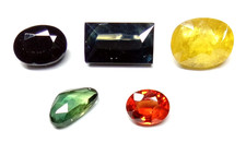 5.56ct Loose Natural Mixed Lot of Sapphire Gemstones inc. a Green Fancy Rose Cut