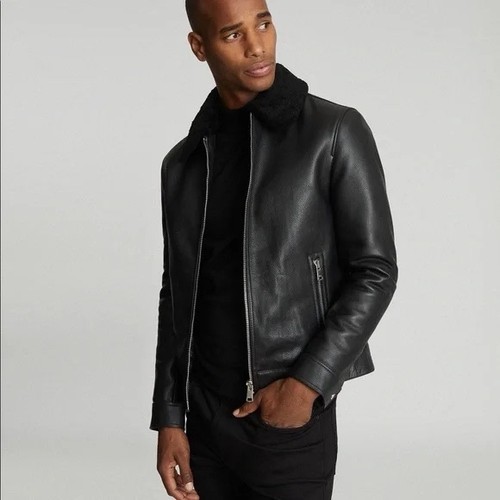 Stunning reiss black leather - stunning,