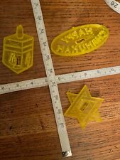 Vintage 3 Cookie Cutters RARE Hanukkah Holiday Menorah Dreidel Cookie Or Fondant