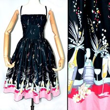 Bernie Dexter TammieW Dress in Black Champagne Celebration Print Size Small