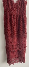 Warehouse Premium Tiered Midi Crotchet Lace Style Dress 16 Rrp £99