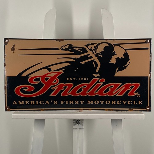 Indian enamel sign - -, 60x30cm