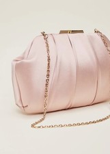 Phase Eight Satin Pleated Clutch Bag Wedding Guest Formal Occasion Pink