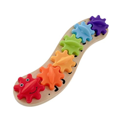 Multicolor wooden gear toy - gear,