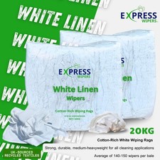 White Linen Lint-Free Garage Workshop Cleaning Rags Double Pack 2 x 10kg