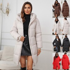Women's Mid Long Quilted Parka Warm Cotton Hooded Ladies Jacket Winter Coat 2025